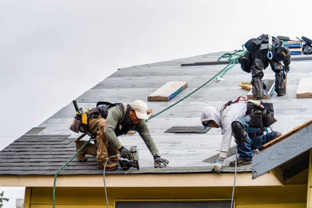 Professional Gutter Installation technician working in Dunlap, IN